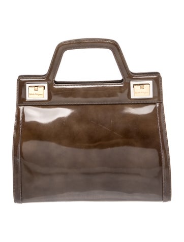 Ferragamo Patent Leather Top Handle Bag