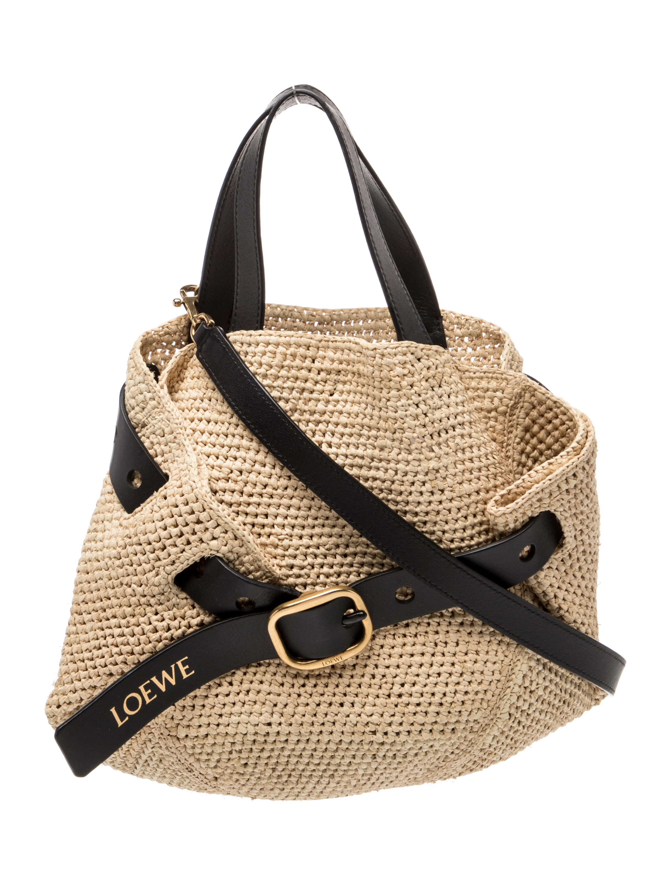 Raffia "Punch Hole" Shopper Bag Mini 2025