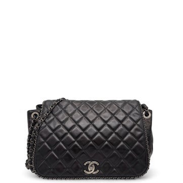 Calfskin Enchained Accordion Flap Bag