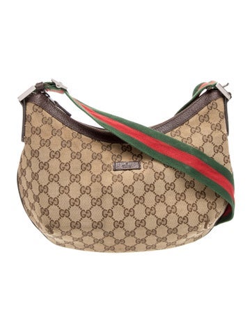 GG Canvas Sherry Line Half Moon Crossbody Medium
