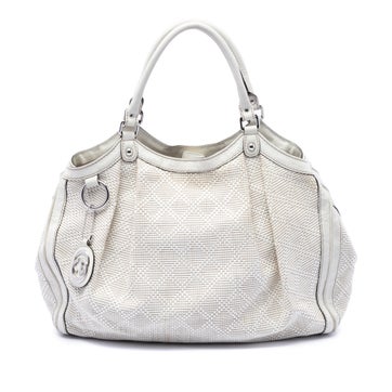 Large Calfskin Diamante Raffia Sukey Tote