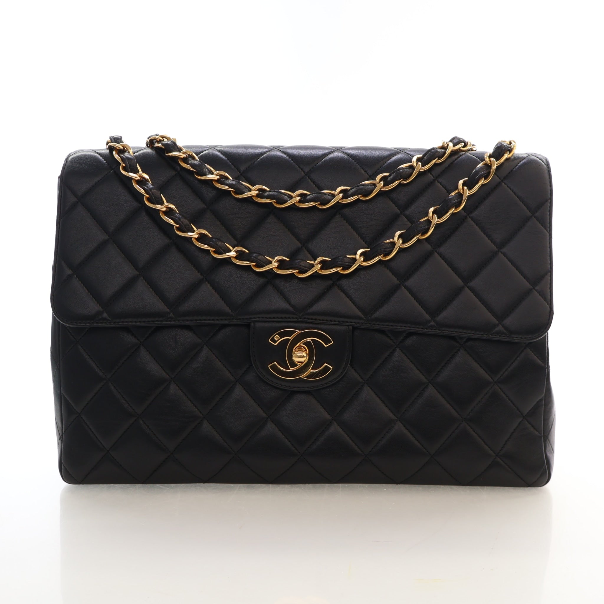 Chanel Vintage Jumbo Lambskin Classic Single Flap Bag