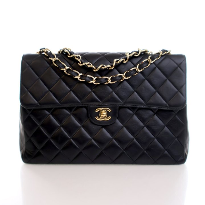 Chanel Vintage Jumbo Lambskin Classic Single Flap Bag