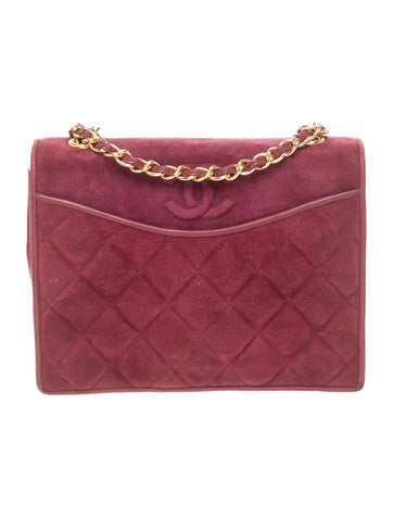 Suede Quilted CC Flap Bag