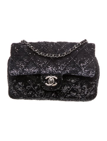 Rectangular Mini Sequin Flap Bag