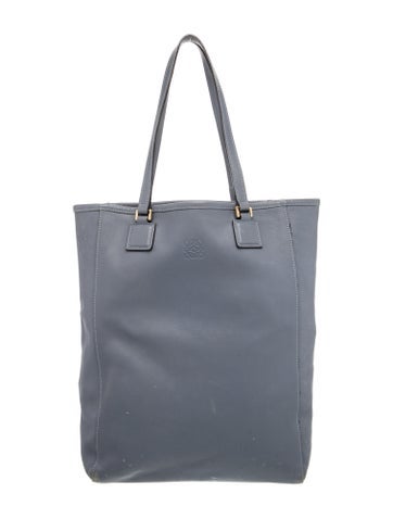 Leather Vertical Anagram Leather Shopper Tote Large
