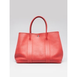 Hermes Hermes Rouge Duchesse Negona Leather Garden Party 36 Bag