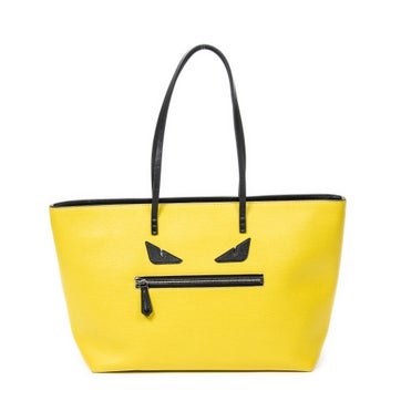 Leather Monster Eyes Roll Zip Tote