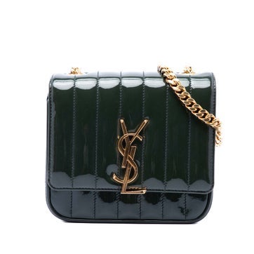 Small Patent Leather Monogram Vicky Chain Bag