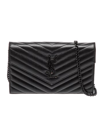 Leather Cassandre Envelope Chain Wallet
