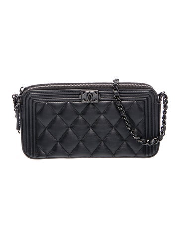 Boy So Black Double Zip Wallet On Chain