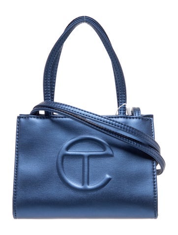 Telfar Vegan Leather Cobalt Shopping Bag Small