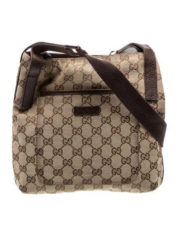 GG Canvas Flat Messenger Medium