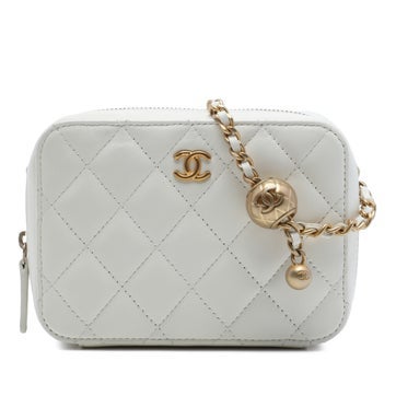 CC Quilted Lambskin Pearl Crush Camera Bag