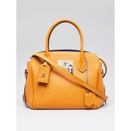 Louis Vuitton Saffron Pebbled Veau Nuage Leather Milla PM Bag