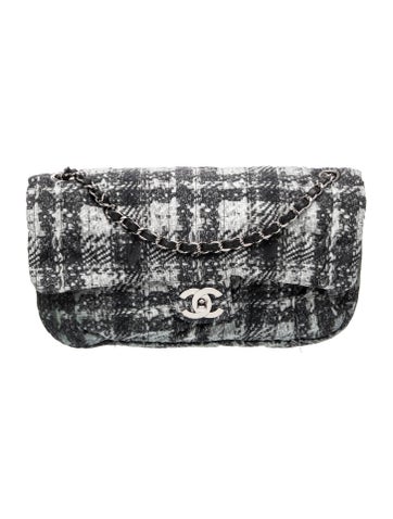 Nylon Tweed Print Flap Bag
