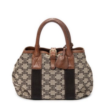 Canvas Buckle Top Handle Tote