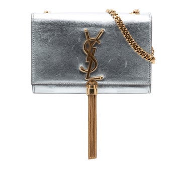 Calf Leather Small Metallic Calfskin Monogram Kate Tassel Crossbody