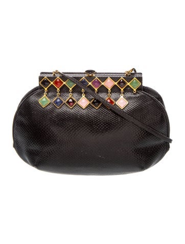 Leather Cabochon Gripoix Frame Clutch Small