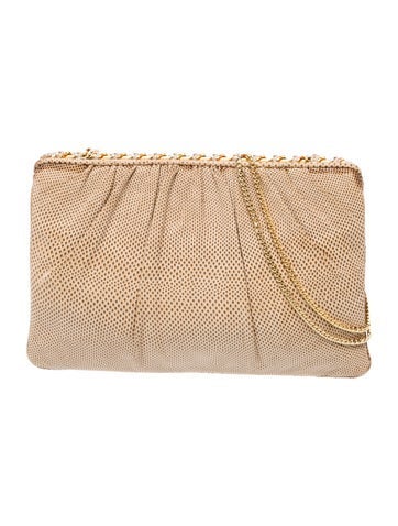 Judith Leiber Embossed Leather Top Handle Bag