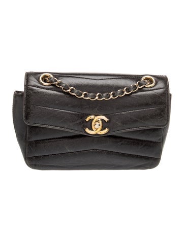 Small Chevron Miroir Flap Bag