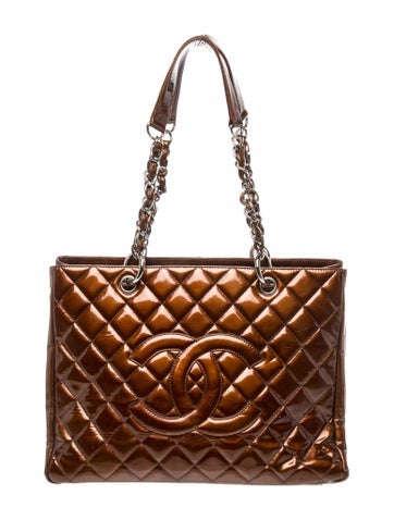 Quilted Patent Grand Shopping Tote