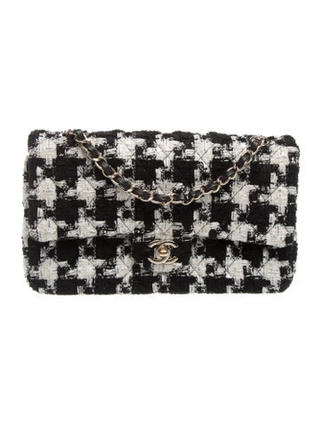 Quilted Tweed Medium Double Flap Bag