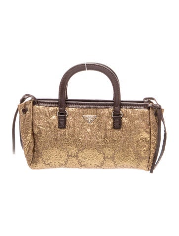 Enameled Metal Triangle Top Handle Bag
