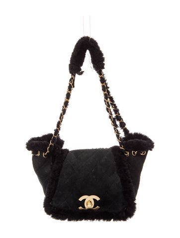 Small Shearling Accordion Flap Bag