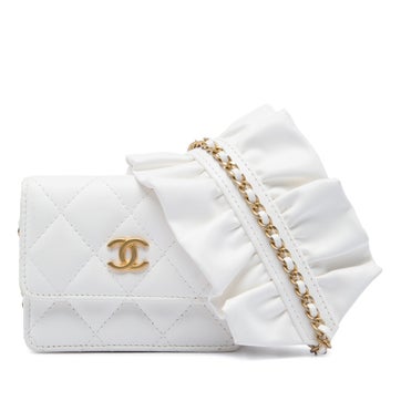 Quilted Lambskin Romance Card Holder On Chain