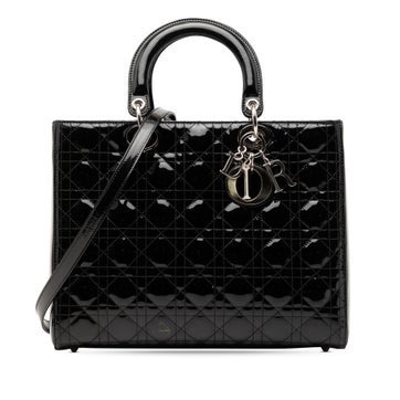Large Patent Leather Cannage Lady Dior