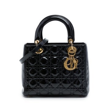 Medium Patent Leather Cannage Lady Dior