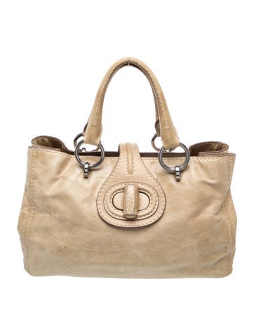 Vitello Daino Leather Top Handle Bag
