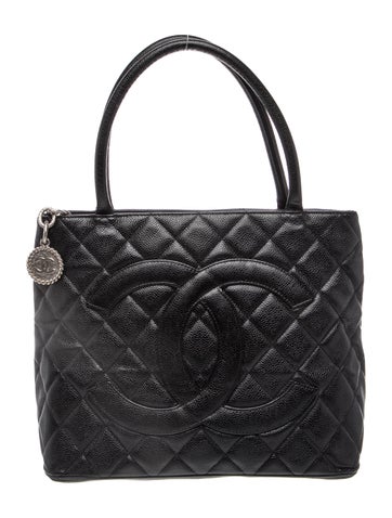 Quilted Caviar Medallion Tote