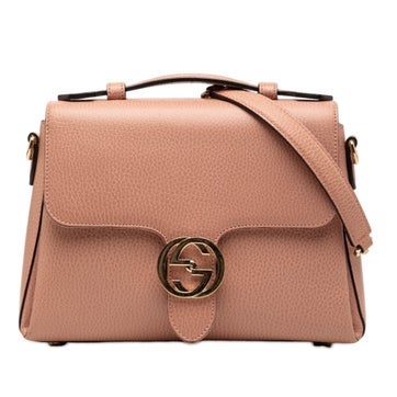 Calf Leather Small Dollar Calf Interlocking G Satchel