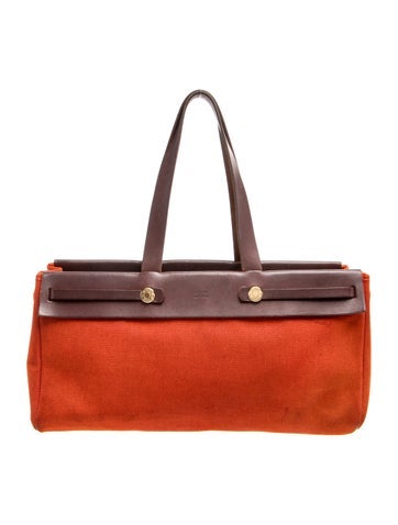 Hermes Toile H & Vache Hunter Herbag Cabas MM
