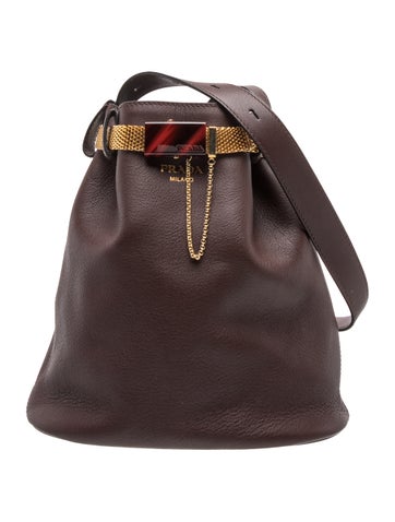 Leather Buckle Bag w/Jeweled Belt