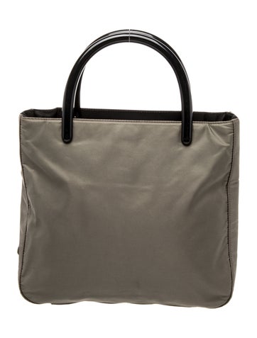 Enameled Metal Triangle Top Handle Bag