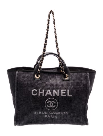 Medium Raffia Deauville Shopping Tote