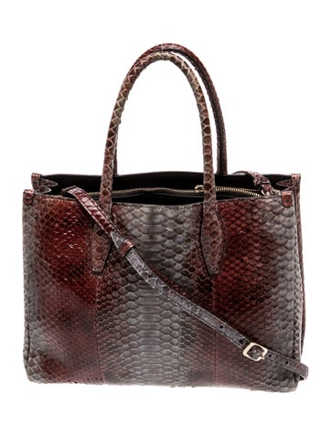 Snakeskin Top Handle Bag