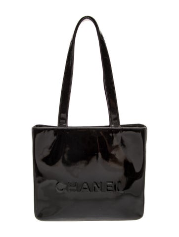 Patent Leather Logo Tote