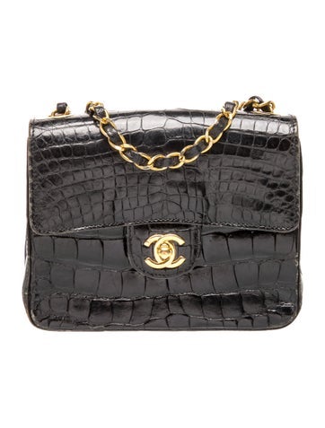 Classic Mini Square Alligator Flap Bag