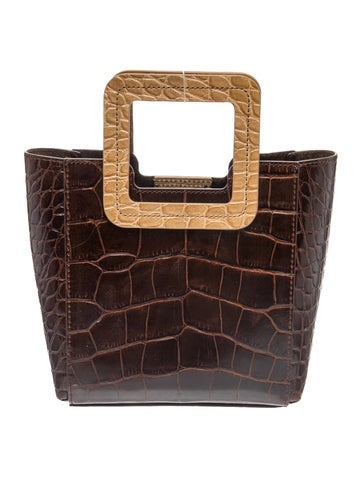 Embossed Leather Top Handle Bag