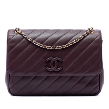 Diagonal Quilted Lambskin CC Signature Flap