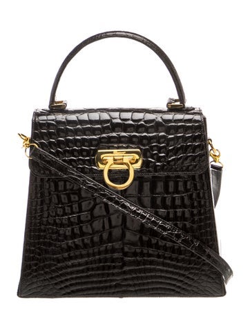 Crocodile Top Handle Bag