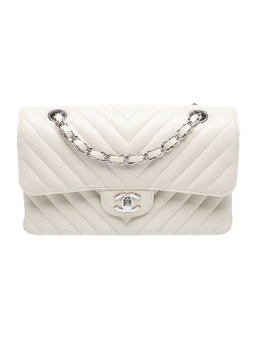 Small Chevron Classic Double Flap Bag