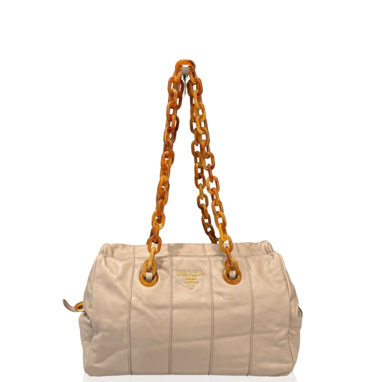 Calfskin Plastic Chain Tote Bag