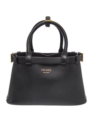 Leather Buckle Bag w/Double Belt Small