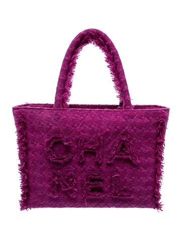 Giant Logo Tweed Shopping Bag