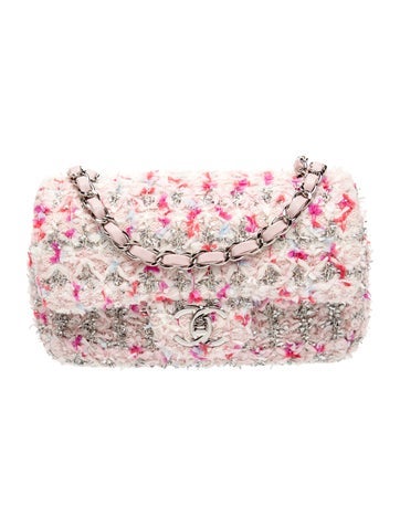 Tweed Rectangular Mini Flap Bag